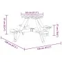 Mesa de picnic para 4 niños agujero para sombrilla madera abeto de , Mesas de jardín - Ref: Foro24-4008987, Precio: 92,38 €, ...