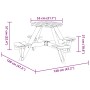 Mesa de picnic para 4 niños agujero para sombrilla madera abeto by , Garden tables - Ref: Foro24-4008987, Price: 94,27 €, Dis...