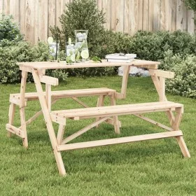 Mesa de picnic bancos 2 en 1 convertible madera maciza abeto by , Garden tables - Ref: Foro24-4008991, Price: 131,32 €, Disco...