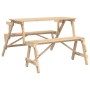 Picknicktisch mit 2-in-1-Bänken, umwandelbar aus massivem Fichtenholz. von , Gartentische - Ref: Foro24-4008991, Preis: 139,5...