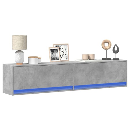 Mueble de TV de pared con LED gris hormigón 180x31x38 cm von , TV-Möbel - Ref: Foro24-3307950, Preis: 160,10 €, Rabatt: %