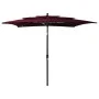 3-stufiger Sonnenschirm mit burgunderfarbenem Aluminiummast 2,5 x 2,5 m von vidaXL, Sonnenschirme - Ref: Foro24-313840, Preis...