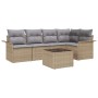 Conjunto de sofá de jardín 6 pcs 242.5 x 132.5 x 85 cm