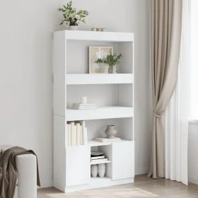 Aparador alto madera de ingeniería blanco 92x33x180 cm by , Bookcases and shelves - Ref: Foro24-3309618, Price: 107,92 €, Dis...