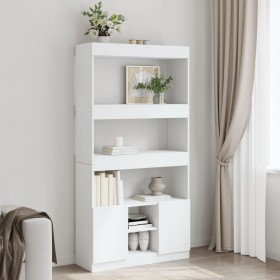 Aparador alto madera de ingeniería blanco 92x33x180 cm by , Bookcases and shelves - Ref: Foro24-3309618, Price: 109,95 €, Dis...