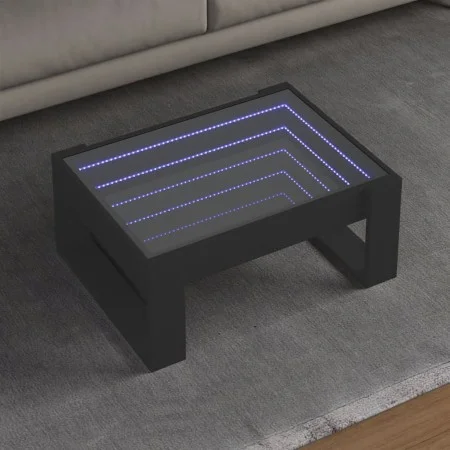 Mesa de centro con Infinity LED negro 70x53x30 cm de , Mesas de centro - Ref: Foro24-847631, Precio: 84,02 €, Descuento: %