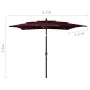 3-stufiger Sonnenschirm mit burgunderfarbenem Aluminiummast 2,5 x 2,5 m von vidaXL, Sonnenschirme - Ref: Foro24-313840, Preis...