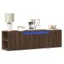 Mueble de TV de pared con luces LED marrón roble 135x31x39,5 cm de , Muebles TV - Ref: Foro24-852389, Precio: 79,48 €, Descue...