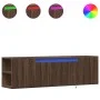 Mueble de TV de pared con luces LED marrón roble 135x31x39,5 cm de , Muebles TV - Ref: Foro24-852389, Precio: 79,48 €, Descue...