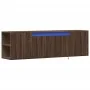 Mueble de TV de pared con luces LED marrón roble 135x31x39,5 cm de , Muebles TV - Ref: Foro24-852389, Precio: 79,48 €, Descue...