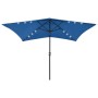 Umbrella with LED and azure blue steel pole 2x3 m by vidaXL, Umbrellas - Ref: Foro24-313793, Price: 67,03 €, Discount: %