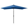 Umbrella with LED and azure blue steel pole 2x3 m by vidaXL, Umbrellas - Ref: Foro24-313793, Price: 67,03 €, Discount: %