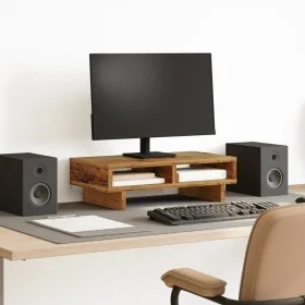 Soporte de pantalla madera ingeniería envejecida 50x27x15 cm by , Computer bases and risers - Ref: Foro24-854749, Price: 23,5...