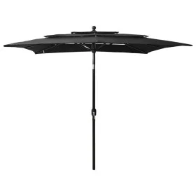 3-tier parasol with black aluminum pole 2.5x2.5 m by vidaXL, Umbrellas - Ref: Foro24-313842, Price: 74,80 €, Discount: %