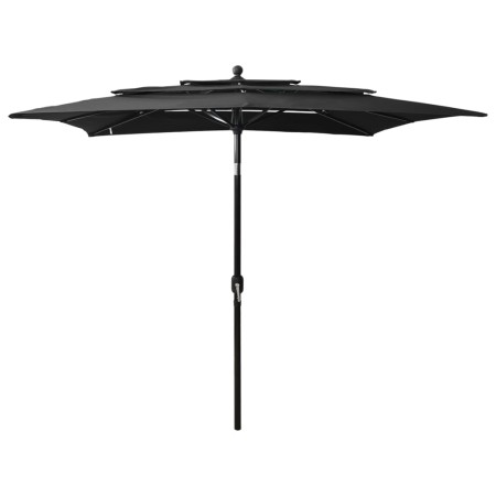 3-stöckiger Sonnenschirm mit schwarzem Aluminiummast 2,5 x 2,5 m von vidaXL, Sonnenschirme - Ref: Foro24-313842, Preis: 76,01...