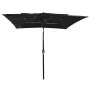 3-stöckiger Sonnenschirm mit schwarzem Aluminiummast 2,5 x 2,5 m von vidaXL, Sonnenschirme - Ref: Foro24-313842, Preis: 75,06...