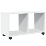 Engineered wood white rolling cabinet 72x33x42.5 cm by , Side tables - Ref: Foro24-853137, Price: 41,27 €, Discount: %