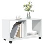 Engineered wood white rolling cabinet 72x33x42.5 cm by , Side tables - Ref: Foro24-853137, Price: 41,27 €, Discount: %