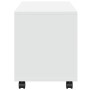 Engineered wood white rolling cabinet 72x33x42.5 cm by , Side tables - Ref: Foro24-853137, Price: 41,27 €, Discount: %