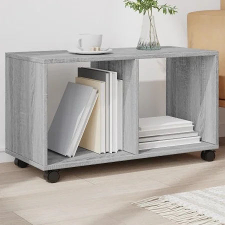 Engineered wood gray Sonoma 72x33x42.5 cm wheeled cabinet by , Side tables - Ref: Foro24-853142, Price: 39,52 €, Discount: %