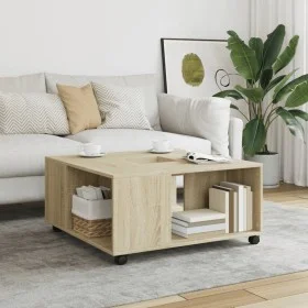 Engineered wood Sonoma oak coffee table 80x80x40 cm by , Coffee table - Ref: Foro24-853175, Price: 78,54 €, Discount: %