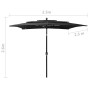 3-stöckiger Sonnenschirm mit schwarzem Aluminiummast 2,5 x 2,5 m von vidaXL, Sonnenschirme - Ref: Foro24-313842, Preis: 76,01...