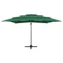 4-level parasol with green aluminum pole 250x250 cm by vidaXL, Umbrellas - Ref: Foro24-313821, Price: 193,08 €, Discount: %