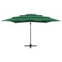 4-stufiger Sonnenschirm mit grünem Aluminiummast 250x250 cm von vidaXL, Sonnenschirme - Ref: Foro24-313821, Preis: 195,56 €, ...