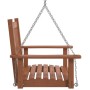 Silla columpio jardín con cadenas de metal madera abeto marrón de , Balancines de jardín - Ref: Foro24-4008975, Precio: 103,93 €