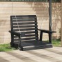Garden swing chair with black fir wood and metal chains. by , Garden rockers - Ref: Foro24-4008980, Price: 127,47 €, Discount: %