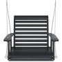 Garden swing chair with black fir wood and metal chains. by , Garden rockers - Ref: Foro24-4008980, Price: 127,47 €, Discount: %