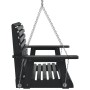 Garden swing chair with black fir wood and metal chains. by , Garden rockers - Ref: Foro24-4008980, Price: 127,47 €, Discount: %