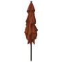 Sombrilla de 3 niveles con poste de aluminio terracota 2,5x2,5m de vidaXL, Sombrillas - Ref: Foro24-313841, Precio: 82,92 €, ...