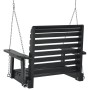 Garden swing chair with black fir wood and metal chains. by , Garden rockers - Ref: Foro24-4008980, Price: 127,47 €, Discount: %