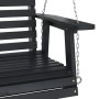 Garden swing chair with black fir wood and metal chains. by , Garden rockers - Ref: Foro24-4008980, Price: 127,47 €, Discount: %