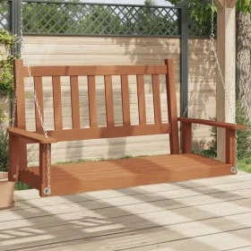 Garden swing bench with brown fir wood and metal chains. by , Garden rockers - Ref: Foro24-4008977, Price: 129,23 €, Discount: %