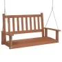 Garden swing bench with brown fir wood and metal chains. by , Garden rockers - Ref: Foro24-4008977, Price: 129,23 €, Discount: %