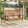 Garden swing bench with brown fir wood and metal chains. by , Garden rockers - Ref: Foro24-4008977, Price: 129,23 €, Discount: %