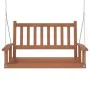 Garden swing bench with brown fir wood and metal chains. by , Garden rockers - Ref: Foro24-4008977, Price: 129,23 €, Discount: %