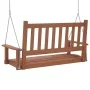 Garden swing bench with brown fir wood and metal chains. by , Garden rockers - Ref: Foro24-4008977, Price: 129,23 €, Discount: %