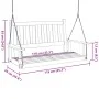 Garden swing bench with brown fir wood and metal chains. by , Garden rockers - Ref: Foro24-4008977, Price: 129,23 €, Discount: %