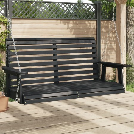 Garden swing bench with brown fir wood and metal chains. by , Garden rockers - Ref: Foro24-4008982, Price: 210,33 €, Discount: %
