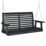 Garden swing bench with brown fir wood and metal chains. by , Garden rockers - Ref: Foro24-4008982, Price: 200,42 €, Discount: %