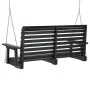 Garden swing bench with brown fir wood and metal chains. by , Garden rockers - Ref: Foro24-4008982, Price: 200,42 €, Discount: %