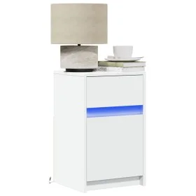 Nachttisch mit LED-Lichtern aus weißem Holzwerkstoff von , Nachttische - Ref: Foro24-851998, Preis: 56,13 €, Rabatt: %