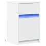 Bedside table with white engineered wood and LED lights by , Nightstands - Ref: Foro24-851998, Price: 56,99 €, Discount: %