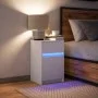 Nachttisch mit LED-Lichtern aus weißem Holzwerkstoff von , Nachttische - Ref: Foro24-851998, Preis: 56,10 €, Rabatt: %