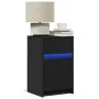 Bedside tables with LED lights 2 units black engineered wood by , Nightstands - Ref: Foro24-852001, Price: 102,85 €, Discount: %