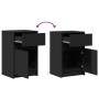 Bedside tables with LED lights 2 units black engineered wood by , Nightstands - Ref: Foro24-852001, Price: 103,49 €, Discount: %