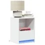Bedside tables with LED lights 2 units white engineered wood by , Nightstands - Ref: Foro24-852020, Price: 71,11 €, Discount: %